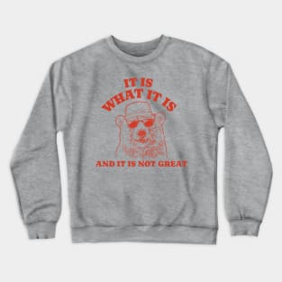 It Is What It Is And It Is Not Great - Funny Bear Raccoon Crewneck Sweatshirt